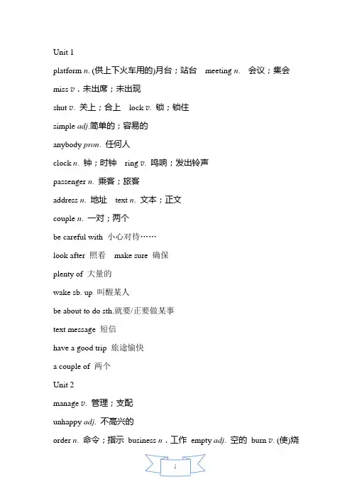 外研版(新标准)英语九年级上册Module 4 Home alone单元知识点归纳总结