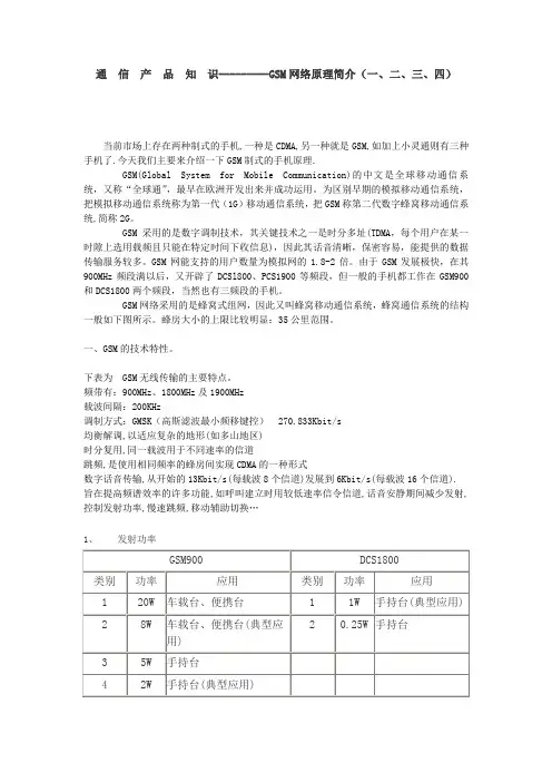 GSM网络原理简介