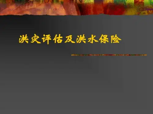 第二章 洪水评估及保险.