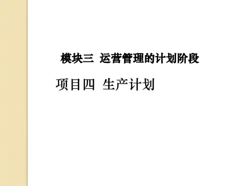 生产与运作综合计划