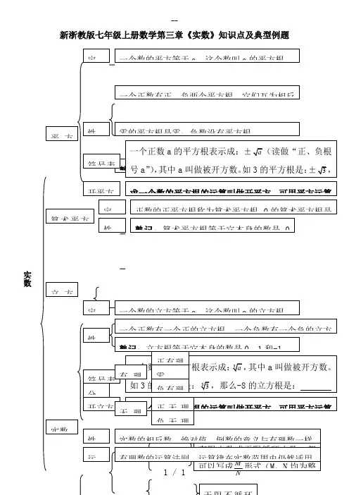 新浙教版七年级上册数学第三章《实数》知识点及典型例题