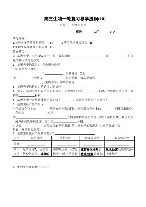 基因突变和重组