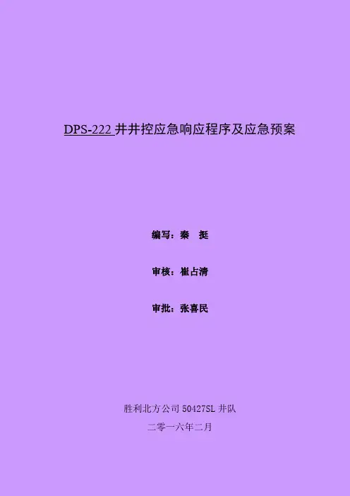 井控应急预案