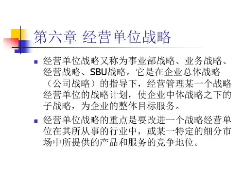 第六章 经营单位战略