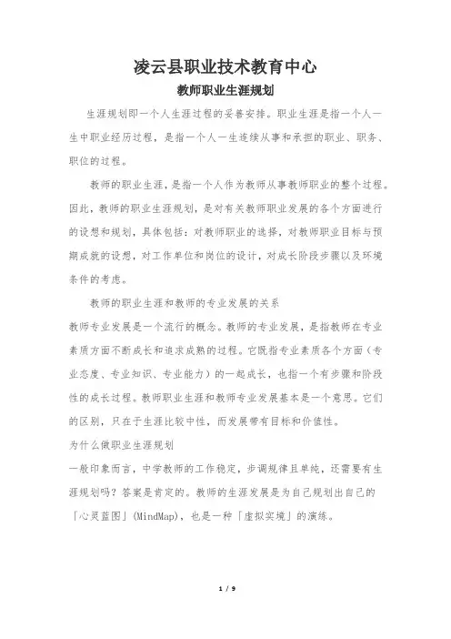 教师职业生涯规划