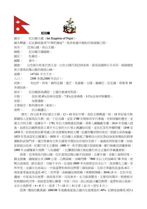 尼泊尔简介