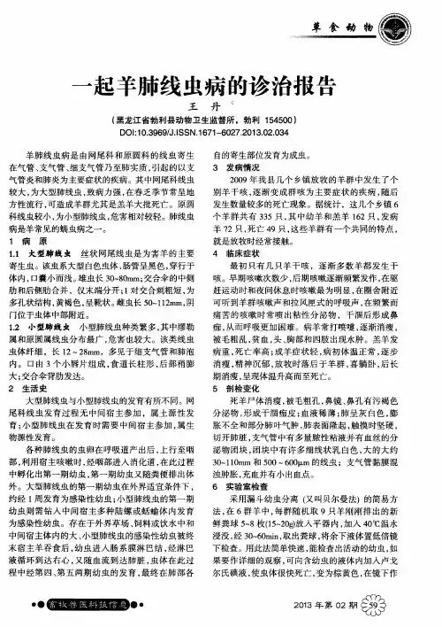 一起羊肺线虫病的诊治报告