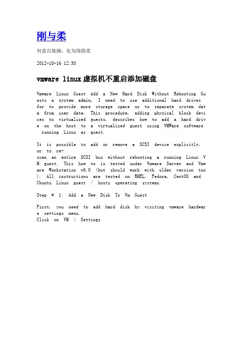 vmware linux虚拟机不重启添加磁盘