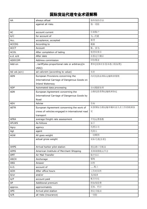 国际货运代理专业术语解释 3