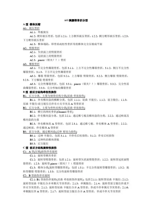 AO胸腰椎骨折分型