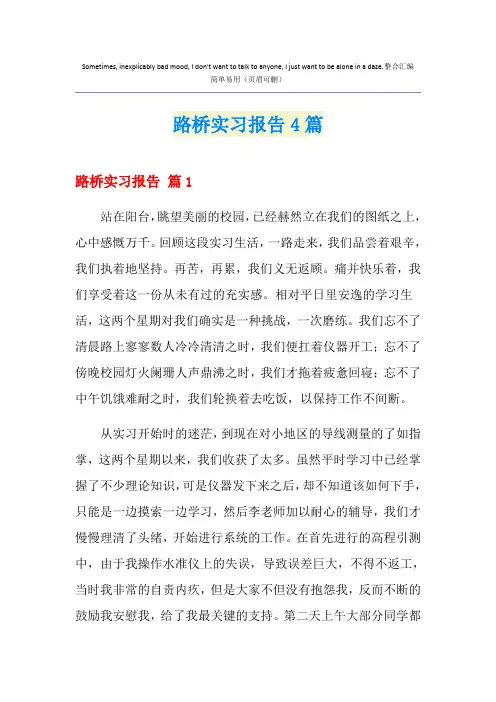 路桥实习报告4篇