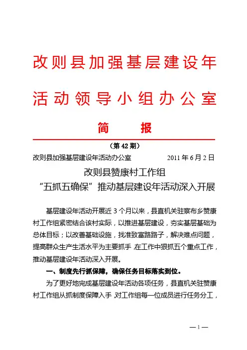 改则县赞康村工作组“五抓五确保”推动基层建设年活动深入开展