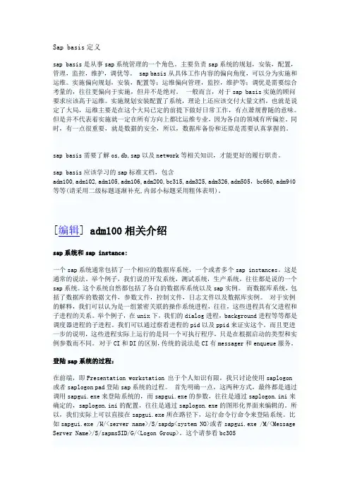 Sap basis定义