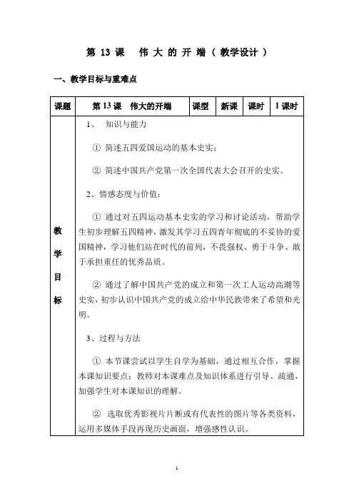 伟大的开端
