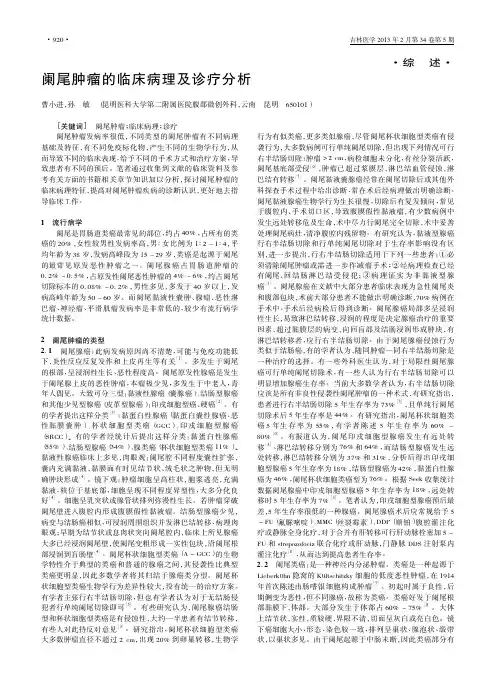 阑尾肿瘤的临床病理及诊疗分析曹小进