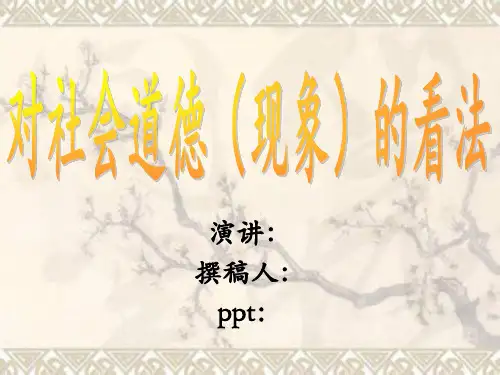 对社会道德(现象)的看法