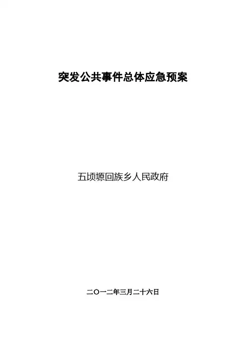突发公共事件总体应急预案