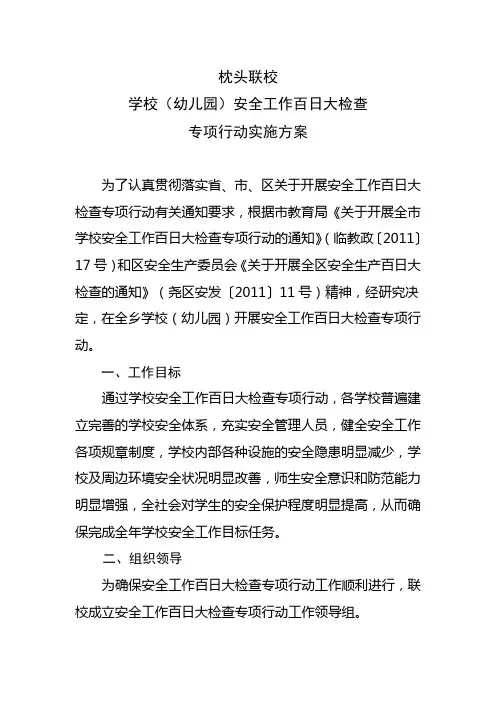小学安全百日安全方案