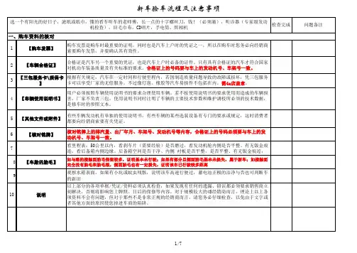 新车验车及提车后注意事项完整版