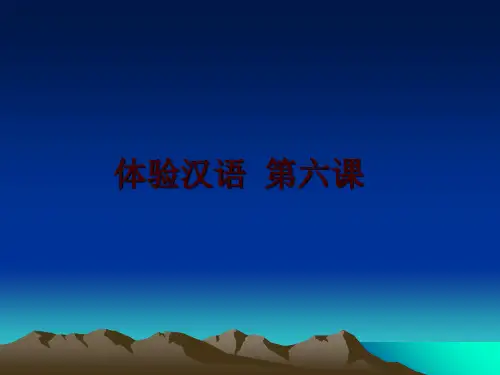 最新体验汉语 第六课