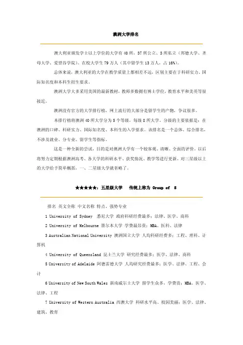 澳洲大学排名