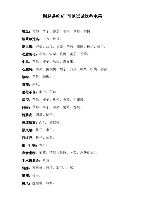 别轻易吃药 可以试试这些水果