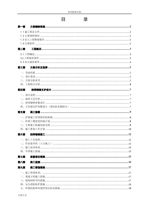 基坑边坡支护网喷施工方案