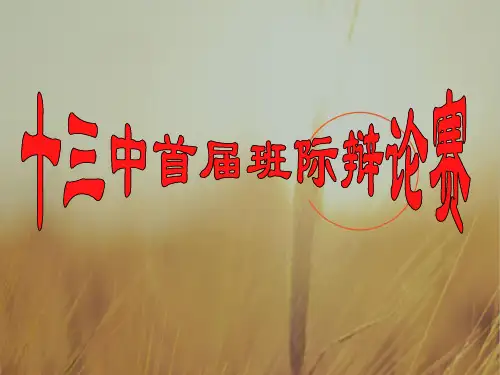 高二政治课件-金钱是否是万能的辩论赛 最新