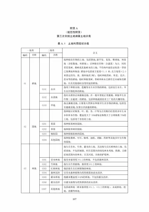 第三次土地调查地类分类