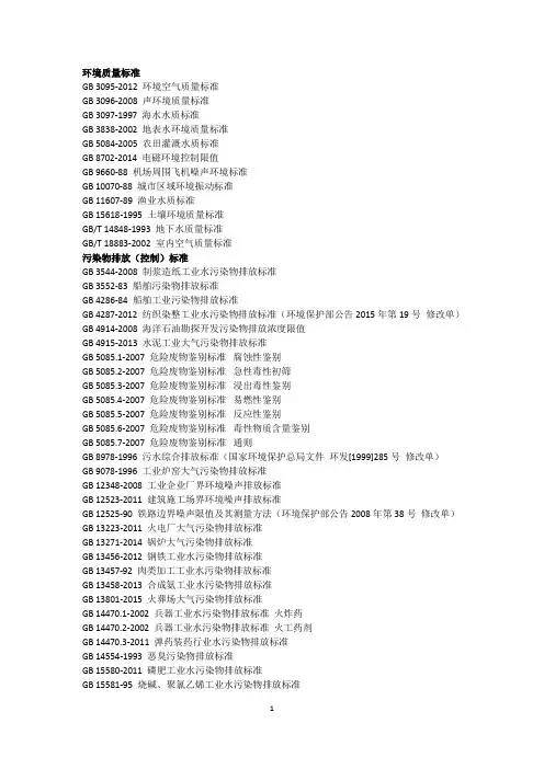 环境质量标准