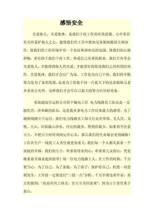 感悟安全