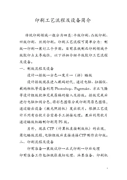 印刷工艺流程及设备简介