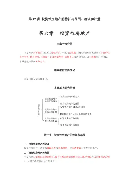 CPA会计第六章  投资性房地产
