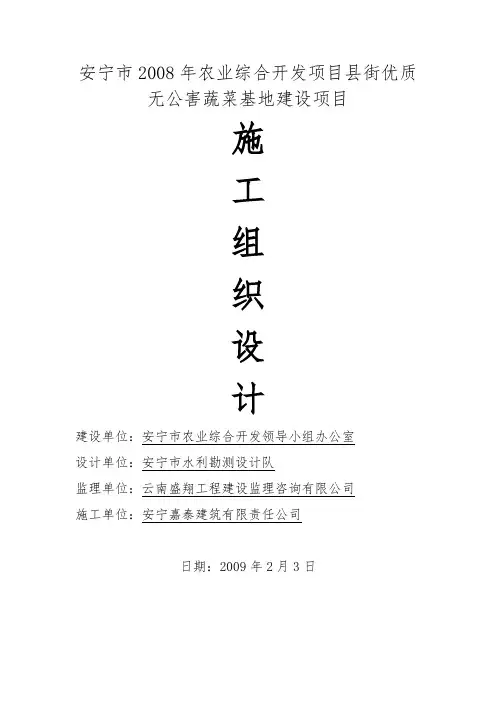 农业综合开发项目施工方案
