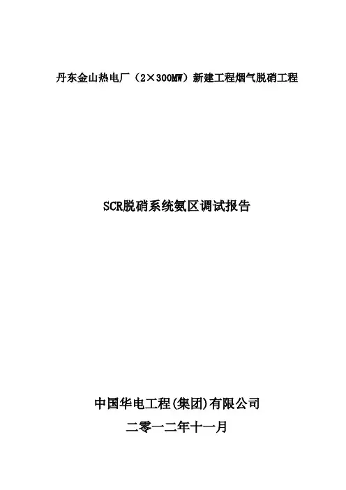 SCR脱硝系统氨区调试报告