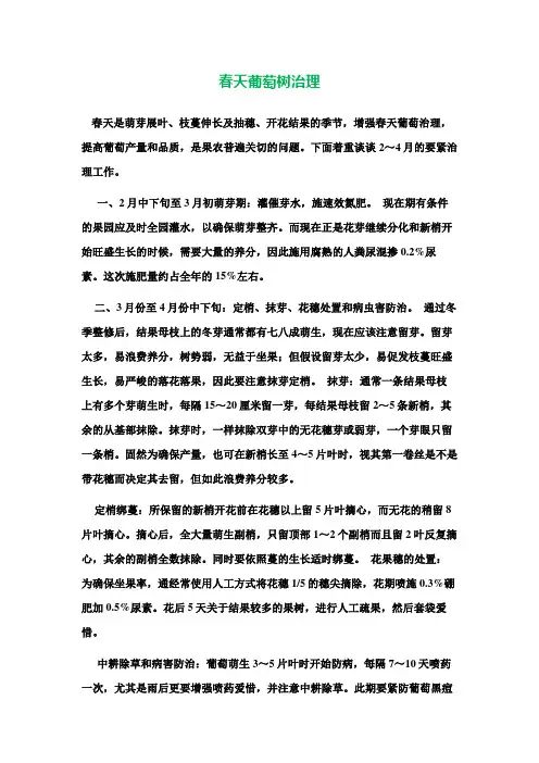 葡萄树治理