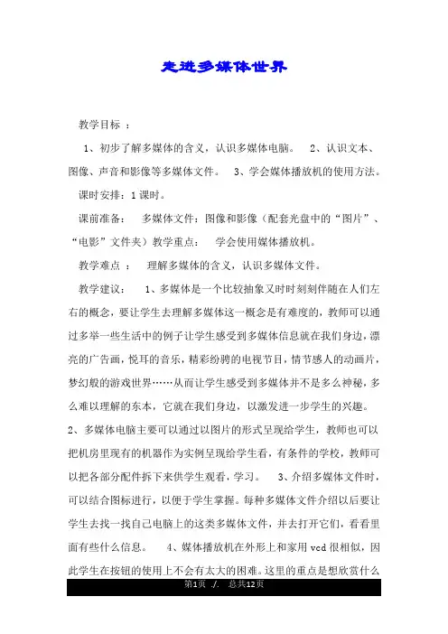 走进多媒体世界.doc