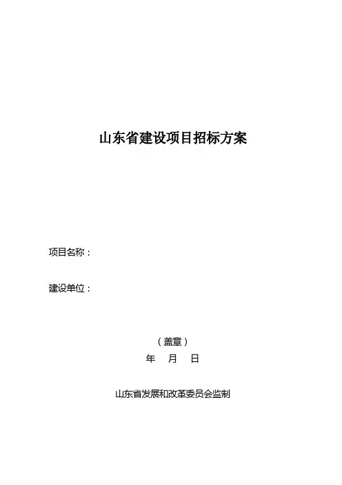 山东省建设项目招标方案