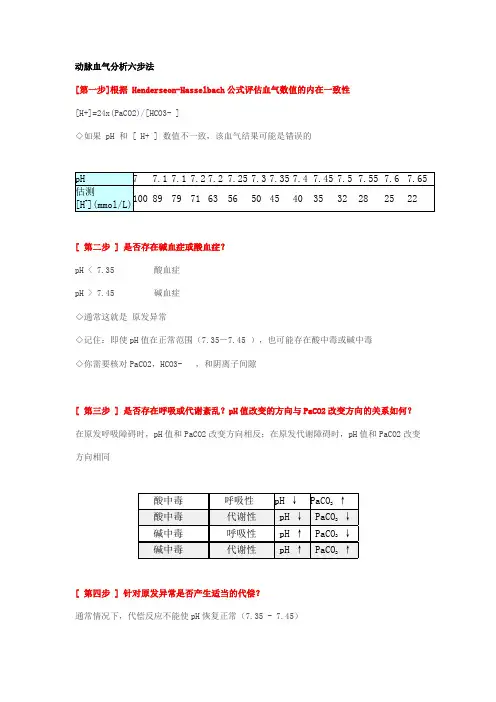 动脉血气分析六步法