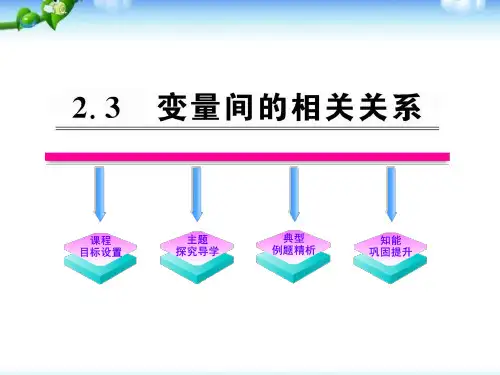 高中数学必修3第二章：统计2.3变量间的相关关系