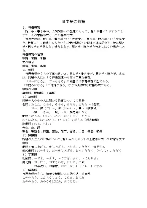 日本语の敬语