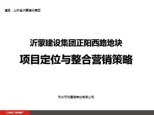 2016山东临祈市沂蒙建设集团正阳西路地块项目定位与整合营销策略