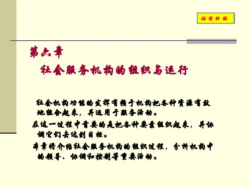 社会服务机构的组织与运行.