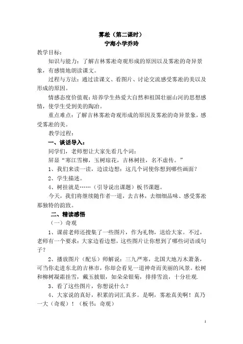 雾凇第二课时