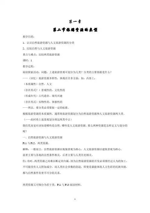 【高中地理】2.1旅游资源的分类与特性