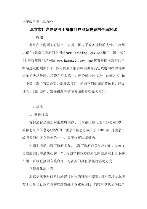 北京、上海对比