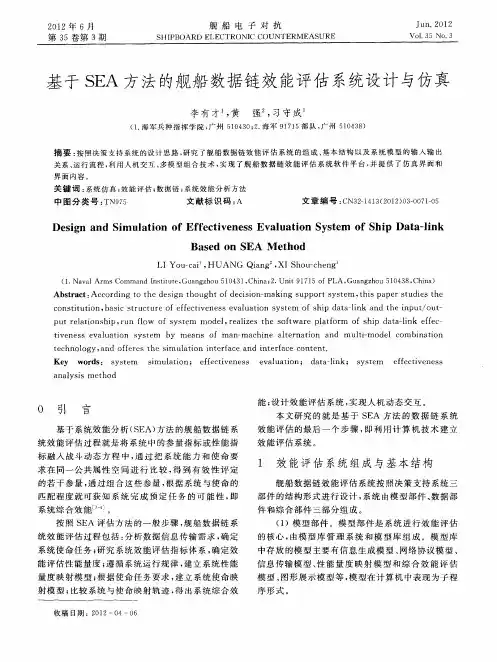 基于SEA方法的舰船数据链效能评估系统设计与仿真