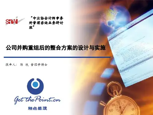 并购重组-公司并购重组整合方案的设计与实施(ppt99页)