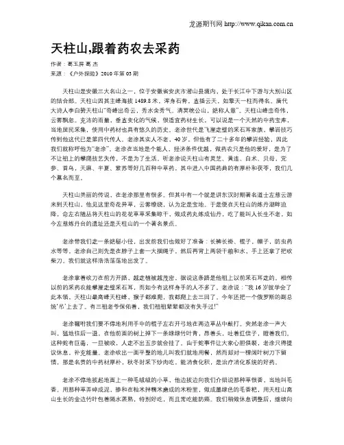天柱山,跟着药农去采药