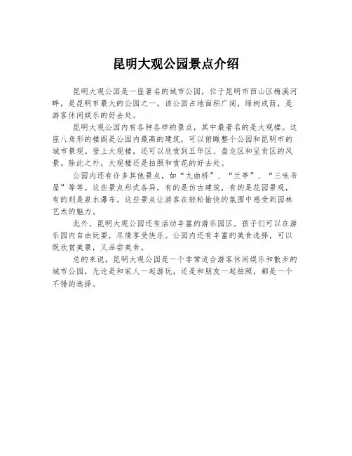 昆明大观公园景点介绍